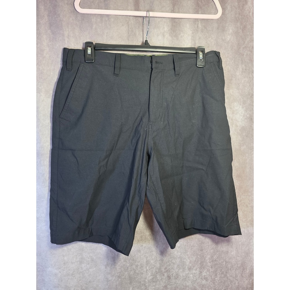 Eddie Bauer Mens Black Flat Front Performance Shorts Size 36 Zip Fly